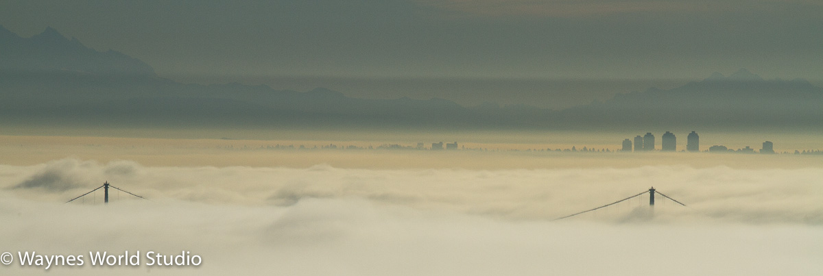 Fog Swallows City Vancouver West Coast