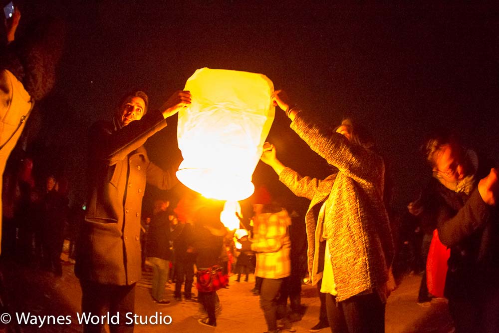 traditional annual Chinese lantern release photo
