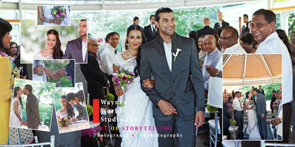 Guests greet wedding bride & groom
