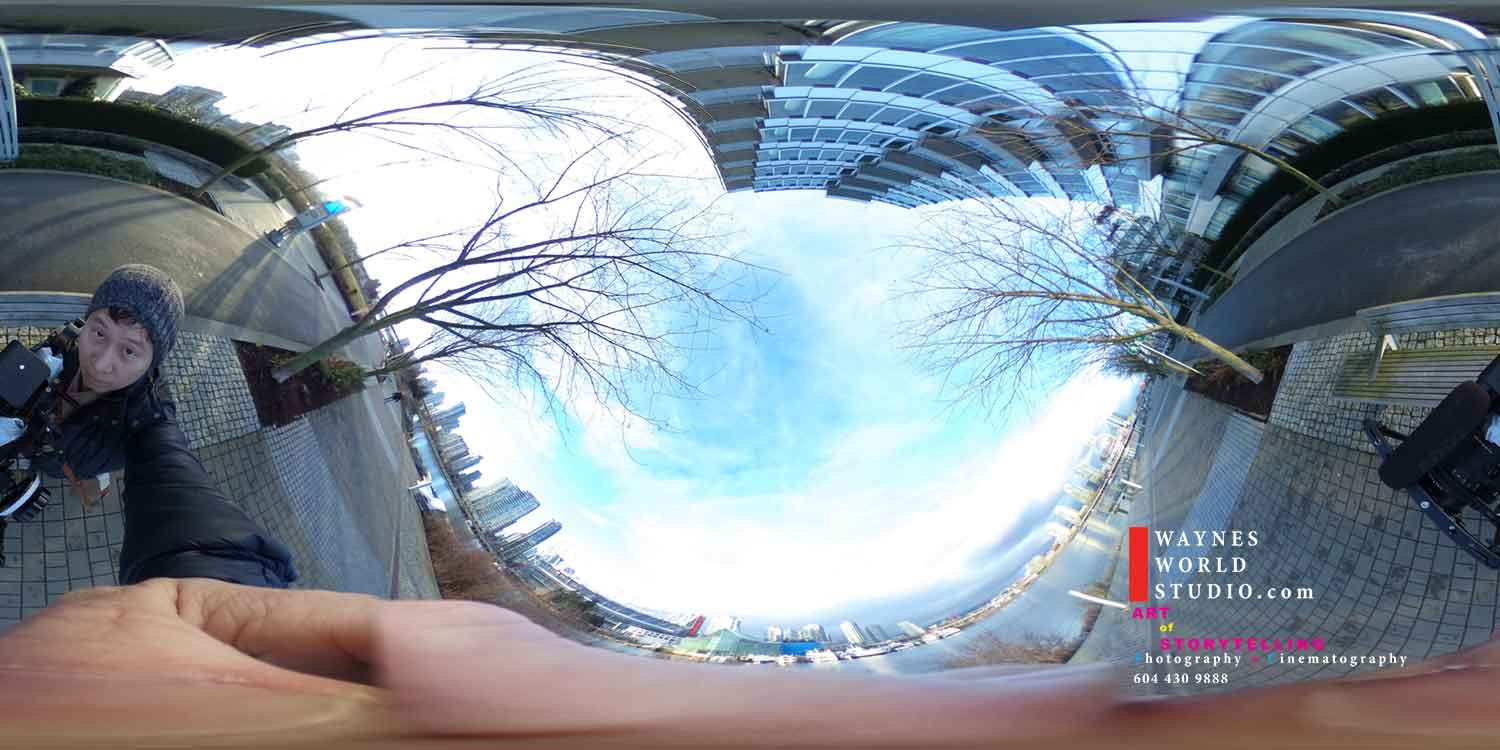 Virtual Reality 360 degree selfie Vancouver wedding filmmaker
