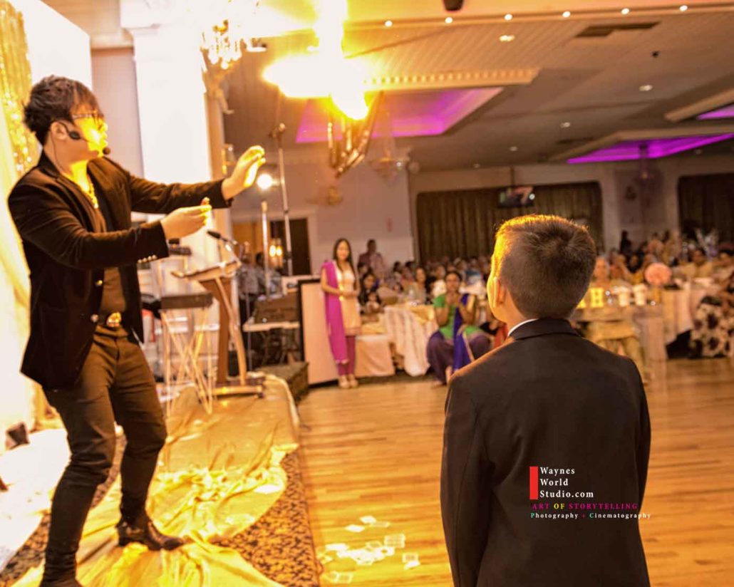 Magician photo and video by Waynes World Studio is Vancouver modern romance Wedding Event photographers videographers.